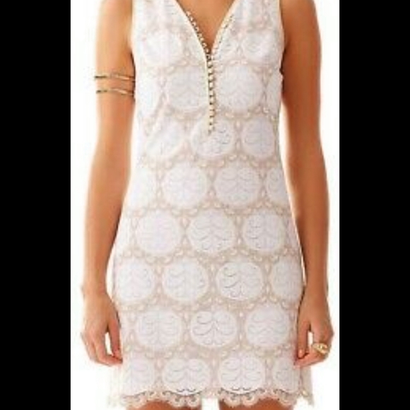 Lilly Pulitzer Dresses & Skirts - Lily Pulitzer white/gold dress